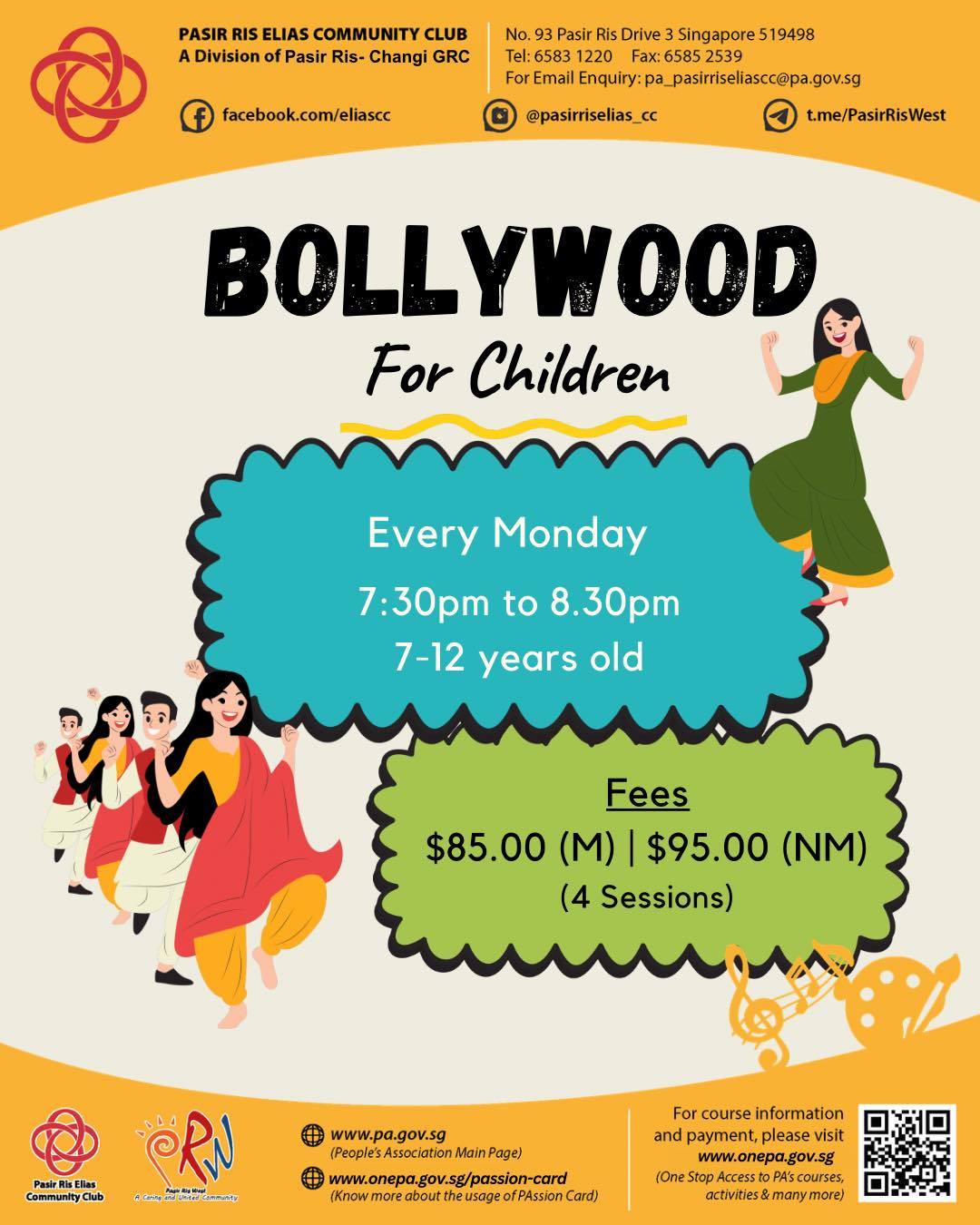 Bollywood Dance for Kids at Pasir Ris Elias CC