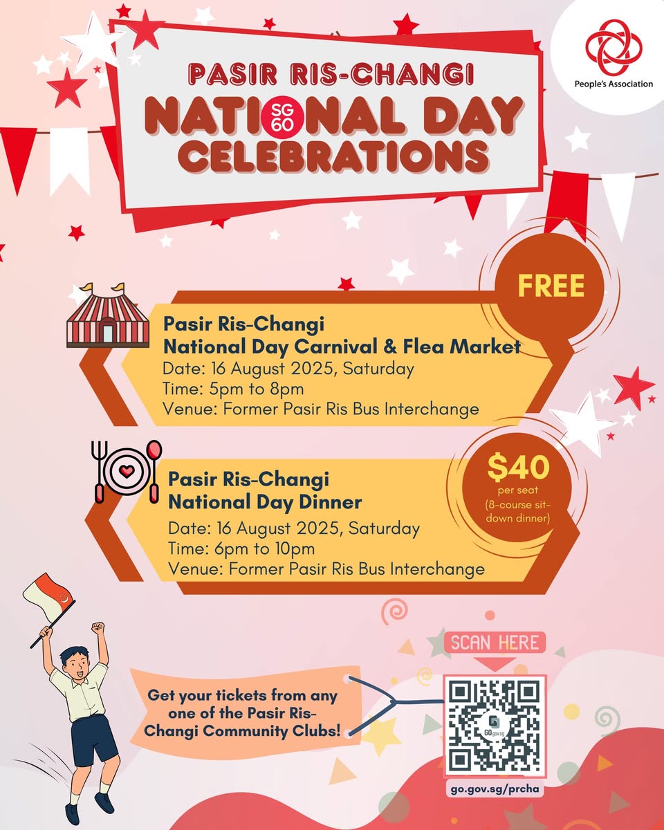 Community events schedule for SG60 celebrations in Pasir Ris-Changi