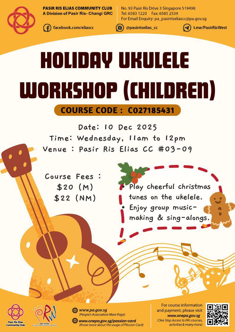 Children joyfully learning to play the ukulele during a holiday workshop