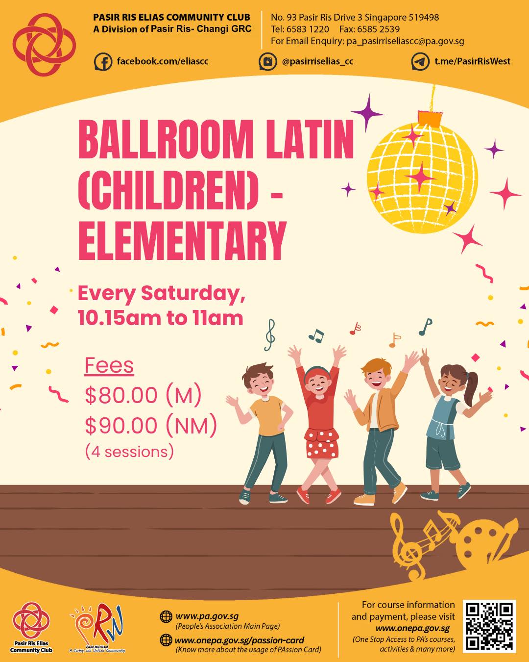 Kids Latin Dance: Fun & Rhythm at Pasir Ris Elias CC!