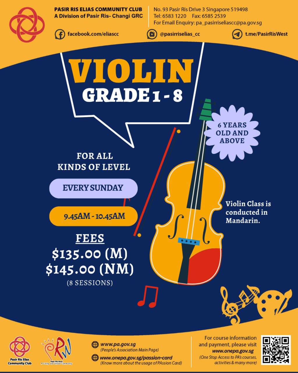 A student learning to play the violin in a class setting