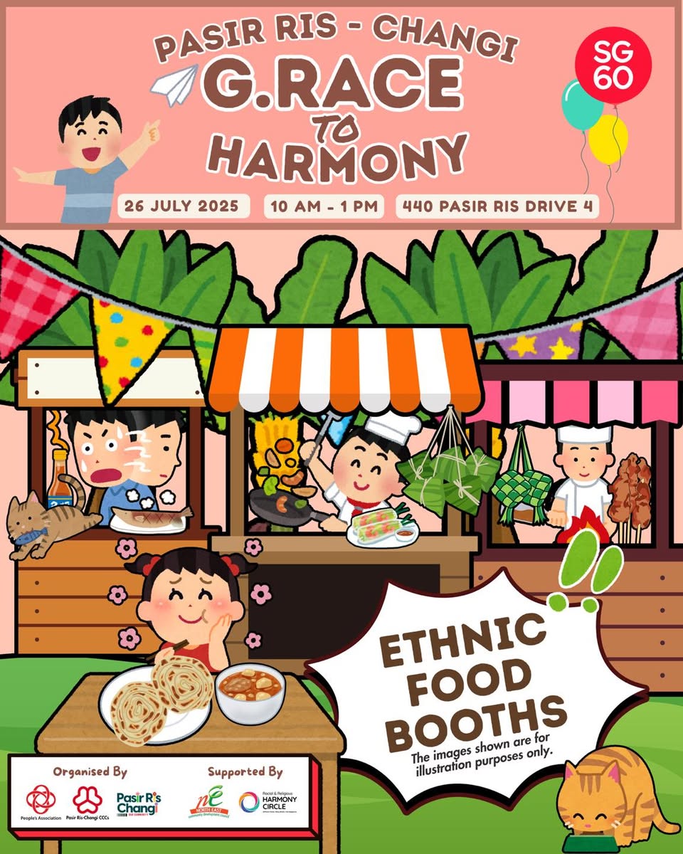 A vibrant carnival booth with colorful decorations and engaging activities.