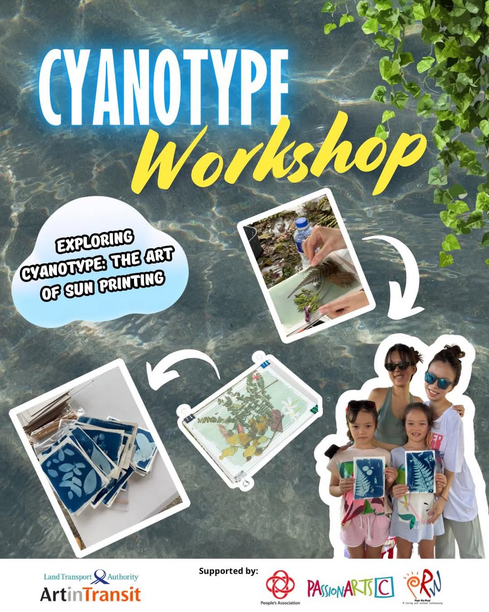 A unique blue and white cyanotype artwork created by a Pasir Ris resident.