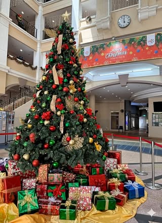 People enjoying a lively tropical-themed Christmas party