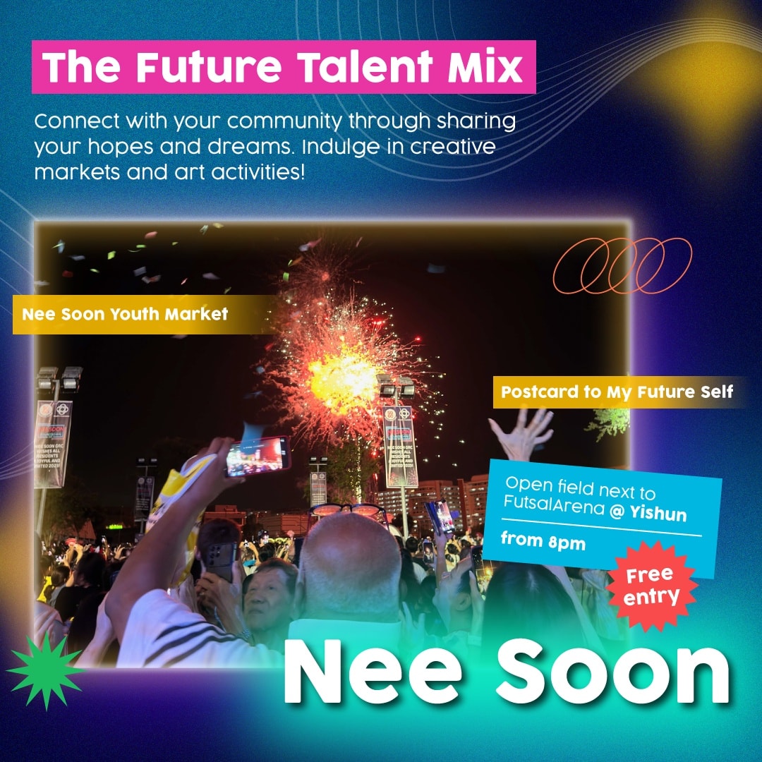 A vibrant community gathering for a countdown event