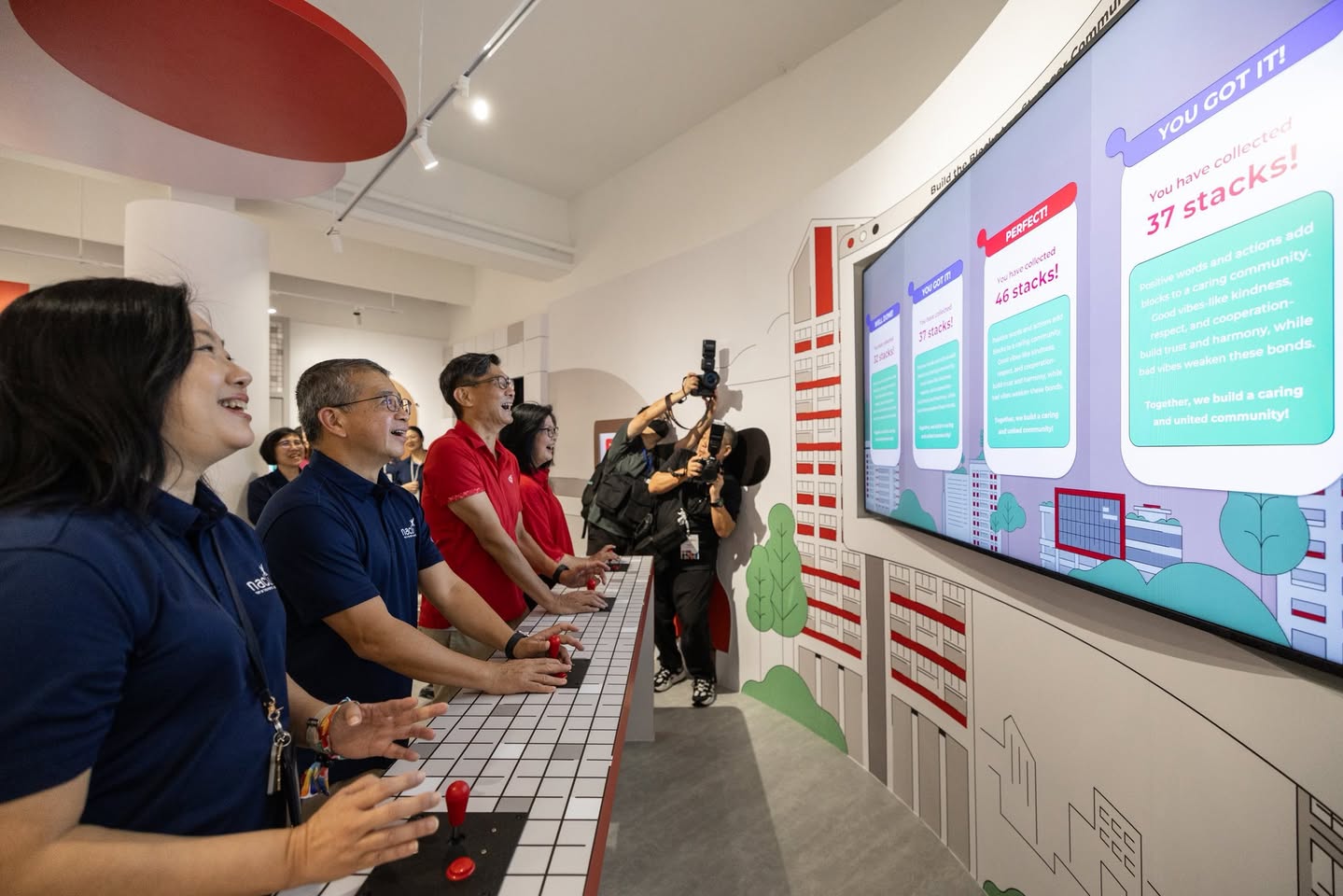 Interactive exhibit highlighting volunteer efforts in Singapore